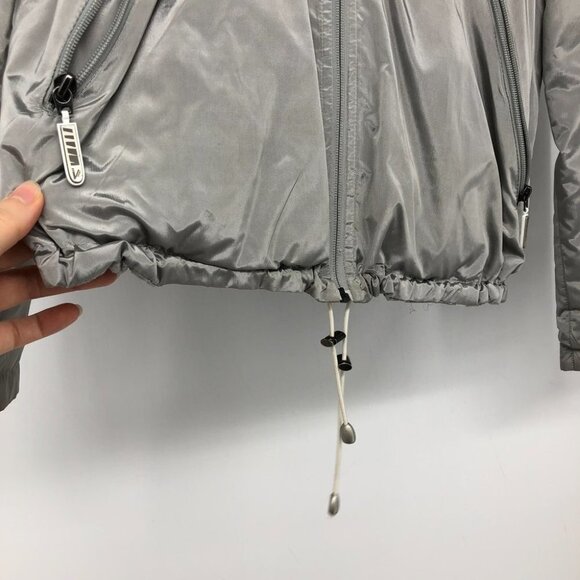 Versace Sport  silver hooded windbreaker cropped drawstring hem womens SP - Picture 9 of 15